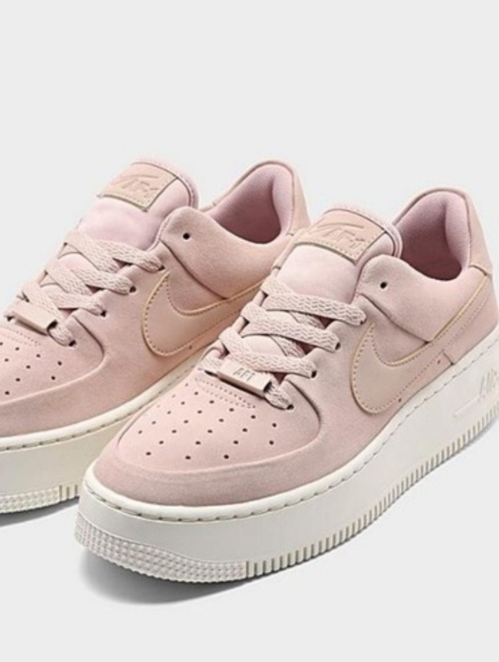 Nike Air Force 1 Women’s Suede Low-Top Sneakers in Blush Pink